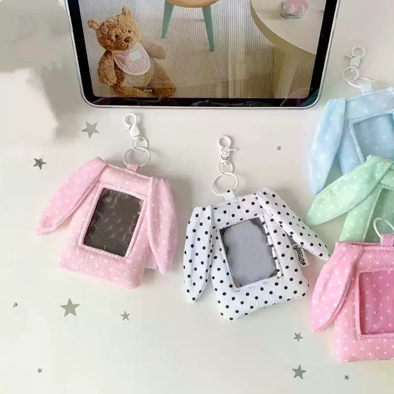 Cute Rabbit 3 Inch Photocard Binder 1Pc Kpop Card Display Holder Mini Photo Album for Idol Card Collecting
