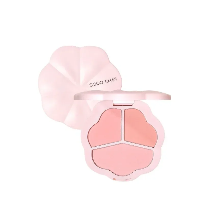 Gogotales Triple Blush Palette Face Blusher Matte Natural Cheek Tint Brighten Contouring Soft Female Makeup Genuine Original