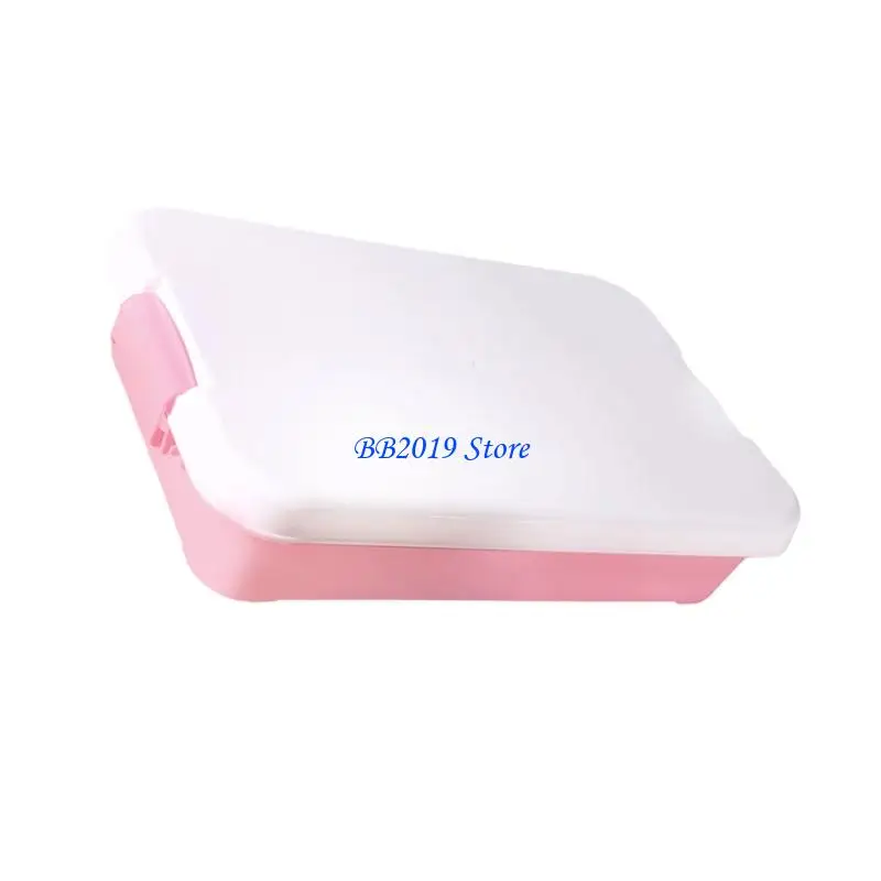 Q0KB Portable Sand Toy Storage Case With Lid Handle Stackable Sensory Bin Sand Tray For Family Beach Trip Kids Creative Play