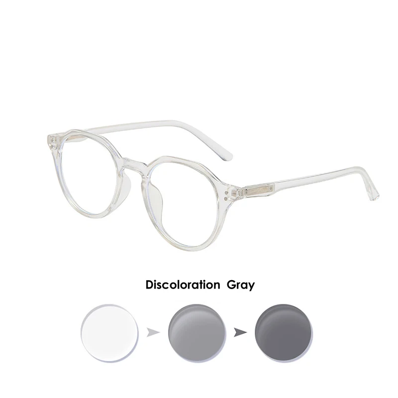 VCKA Anti-Blue Photochromic Myopia Glasses Women Men TR90 Frames Custom Prescription Computer Eyewear   -0.5 TO -10