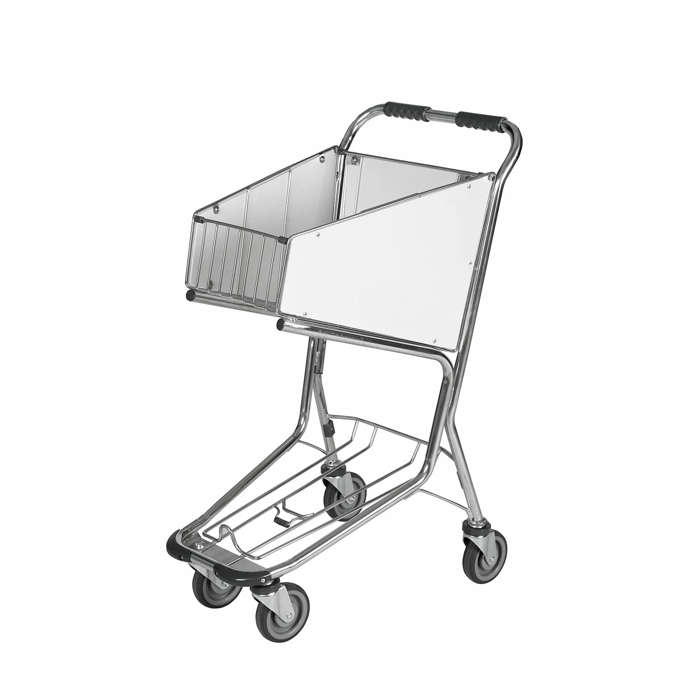 Manufacturer's Portable Airport ShoppingTrolley Hand-Pushed Stainless Steel AluminumAlloy Luggage Trolley For Hand Carts