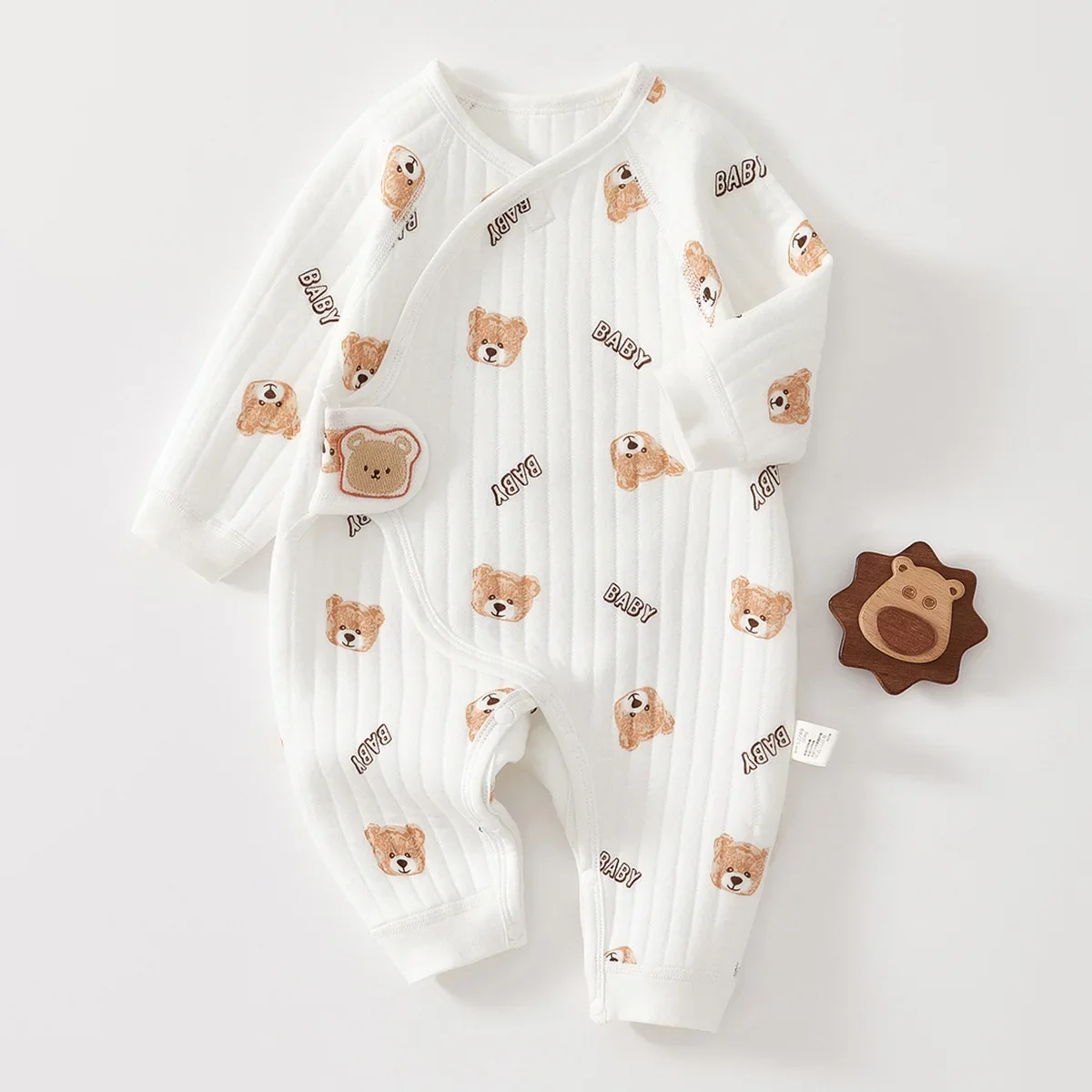 Herbst Winter Baby Kleidung Overall Neugeborenen Baby Dünne Baumwolle Ohne Knochen Warme Kleidung Strampler 100 Baumwolle Body & Ein Stück