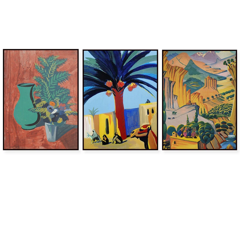 Martiros Saryan Armenian woman, flower and vase, landscape art print, home decor canvas print poster