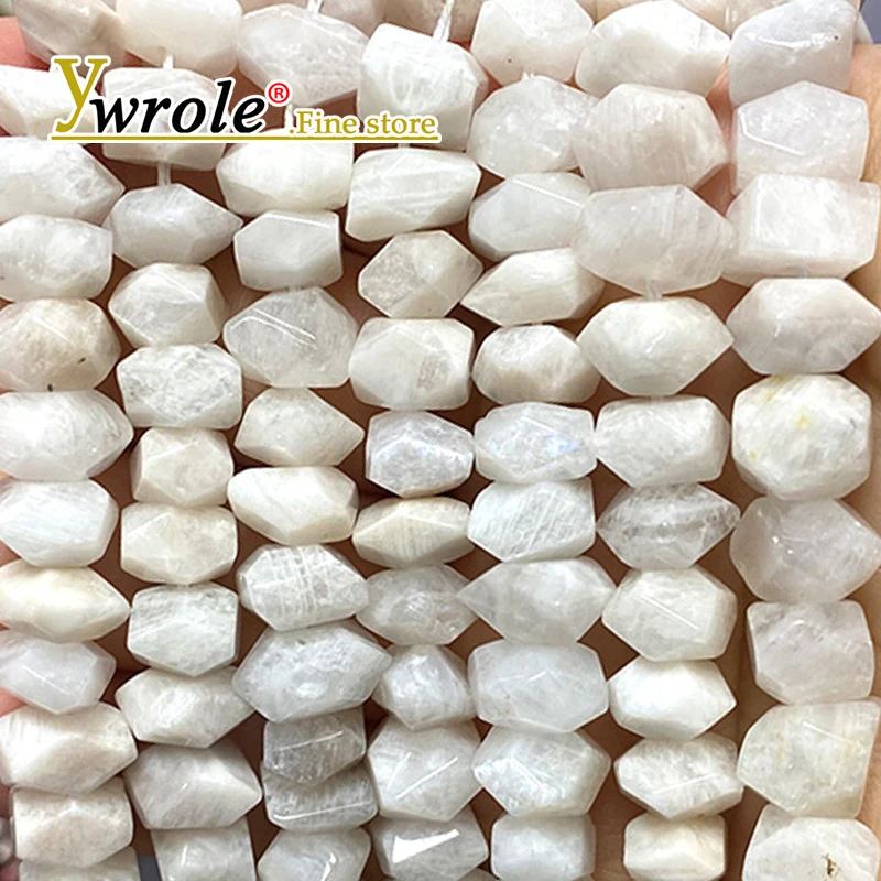 Gem Rough Processed Rondelle White Moonstone Natural Stone Loose Space Beads for Jewelry Making Diy Bracelet Charms Accessories