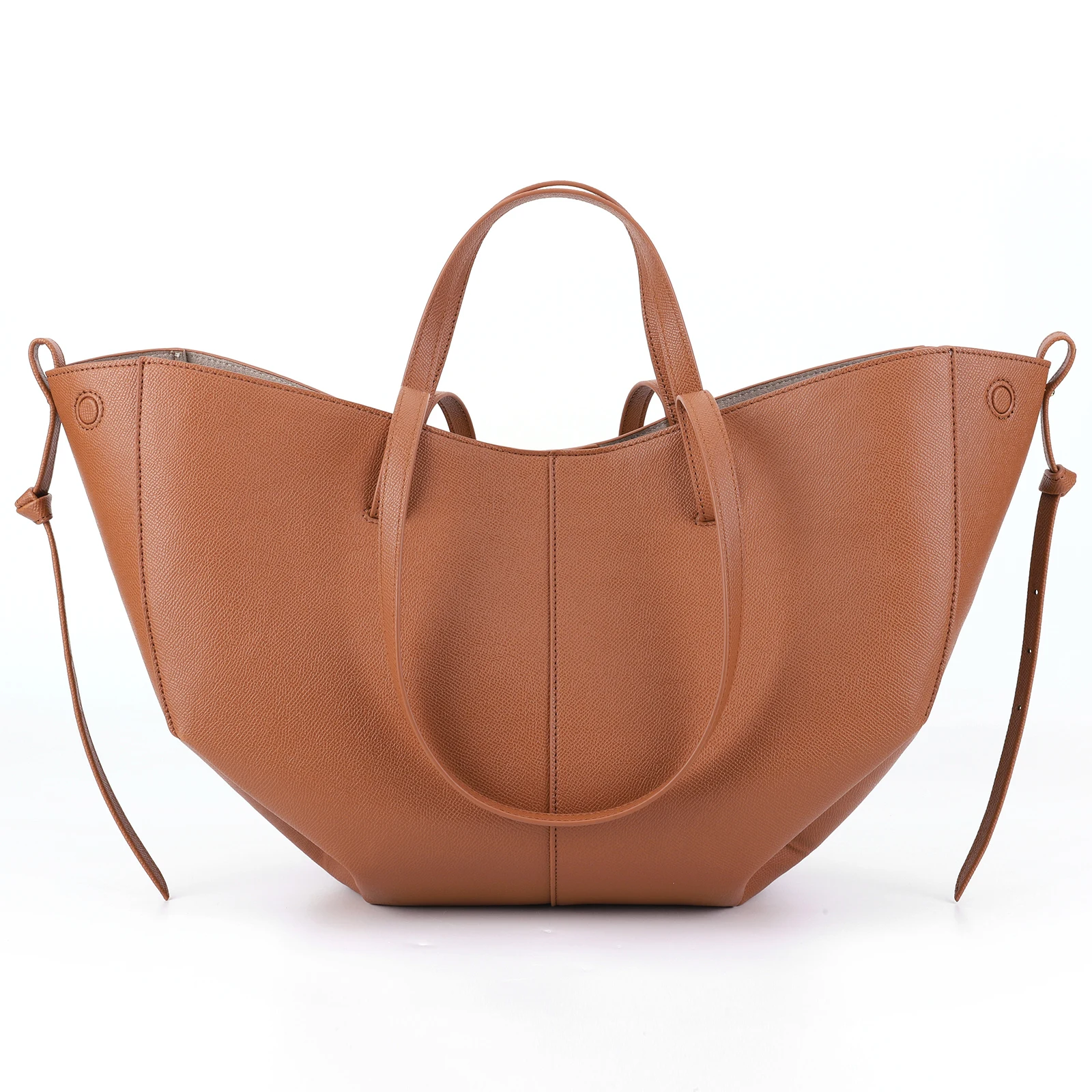 

Women Retro Tote Bag Large Capacity Simple Shopping Bag PU Leather Leisure Bag with Matching Clutch Set