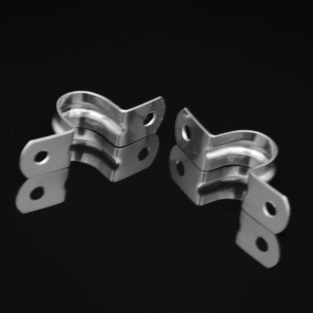 

10pcs Stainless Steel Pipe Clamp U Shape Hose Clamps for Tube Double Hole Adjustable Tension Durable Garden Tool MountingBracket