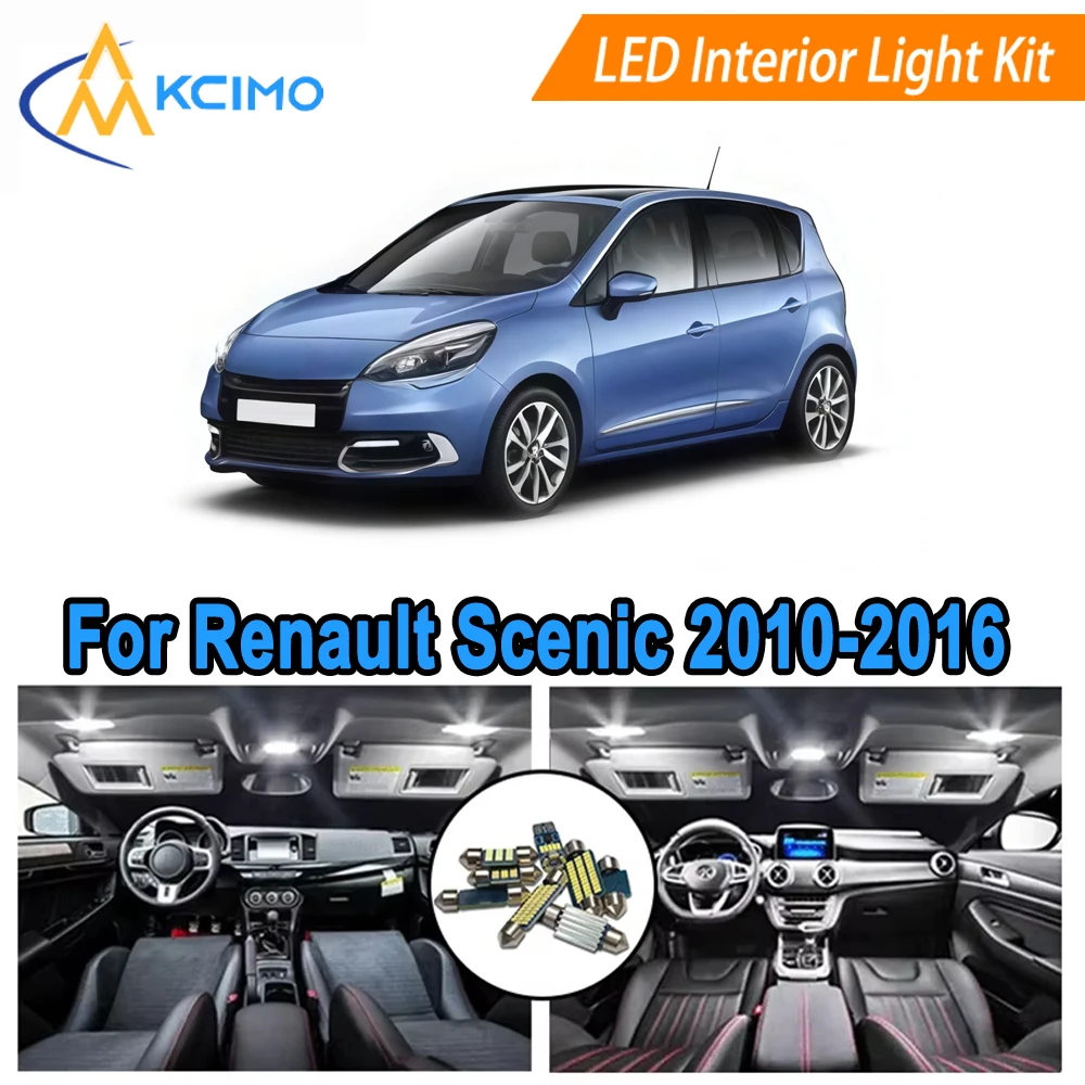 

LED Interior Light Bulb Kit For Renault Scenic/Grand Scenic 3 III MK3 (2010-2016) Dome Map Door​ Interior Light Replacement