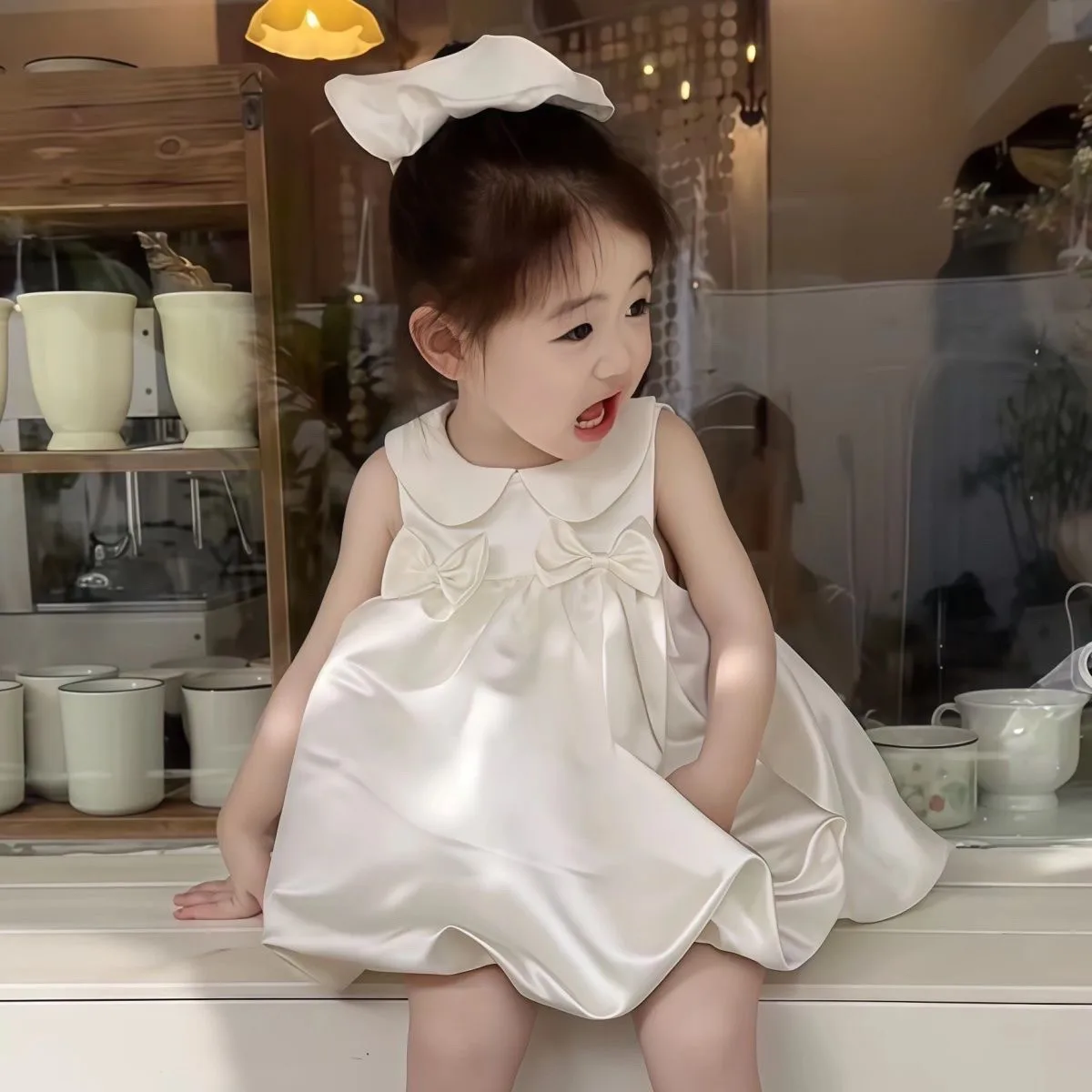 فستان صيفي للفتيات 2025 نمط جديد للأطفال فستان عيد ميلاد راقي فستان الأميرة فستان بدون أكمام للفتيات #5