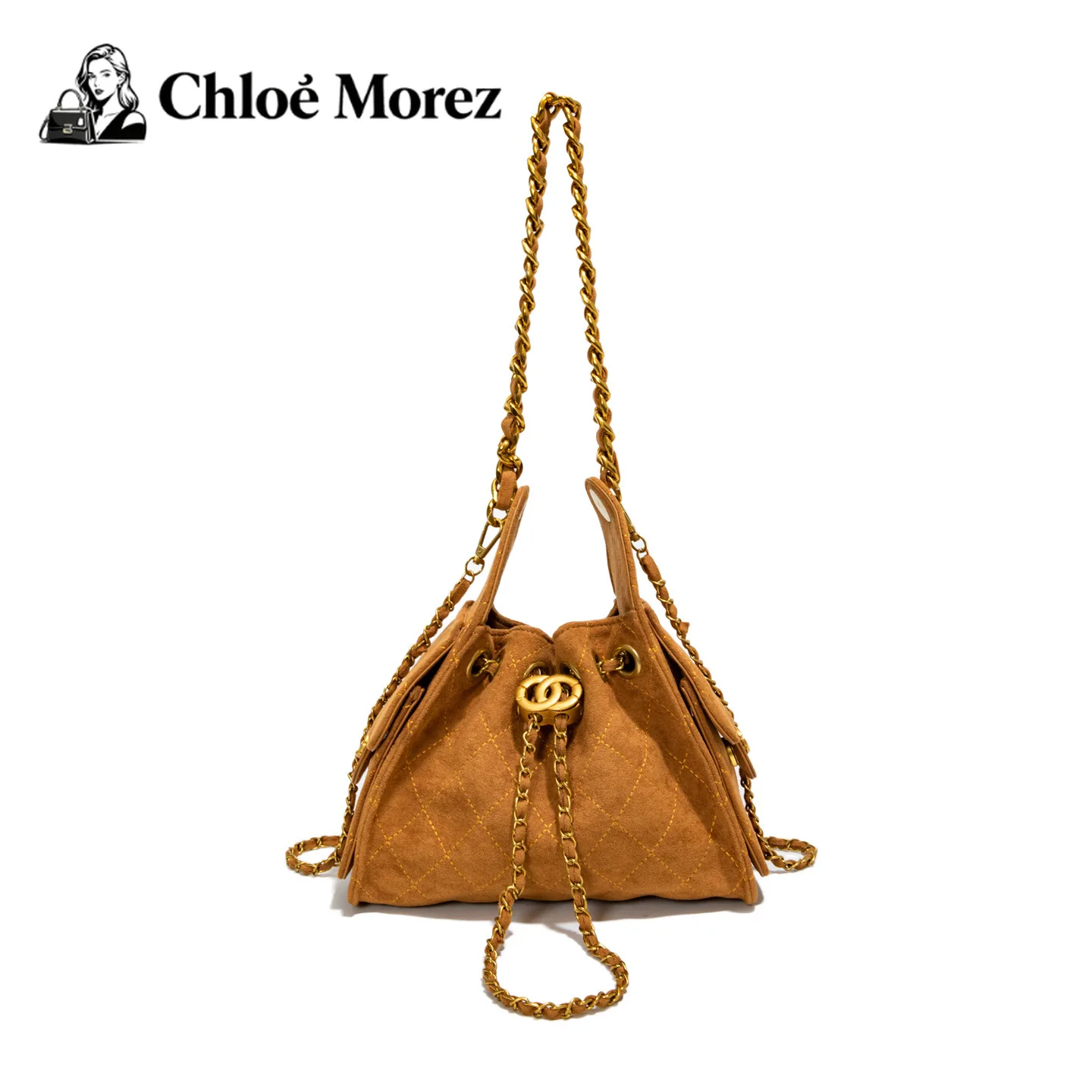 

Drawstring Bucket Bag, Fashionable Frosted Double Underarm Bag, Women's One Shoulder Tote Bag