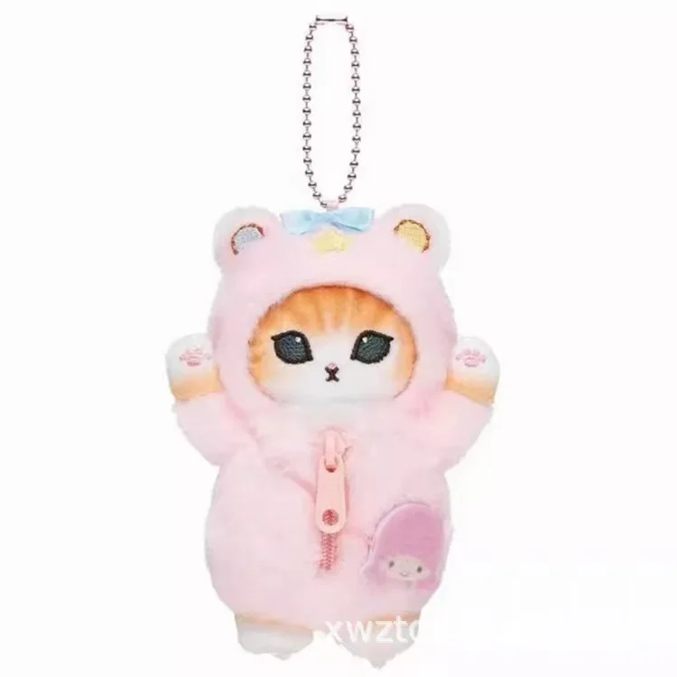 Mofusand Cos Serie Plüsch-Schlüsselanhänger Niedliche Katzen-Plüschfigur Taschenanhänger Weiche Stoff-Accessoires als Geburtstagsgeschenk