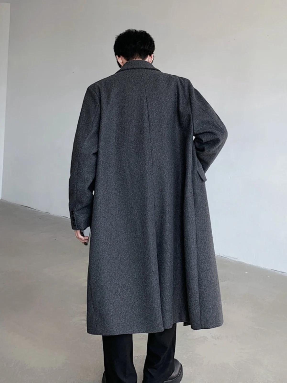 Ele Wollen jas voor heren Knielengte Halflange Briti Sle Casual Faion Warmth-Kee Double-Breasted jas