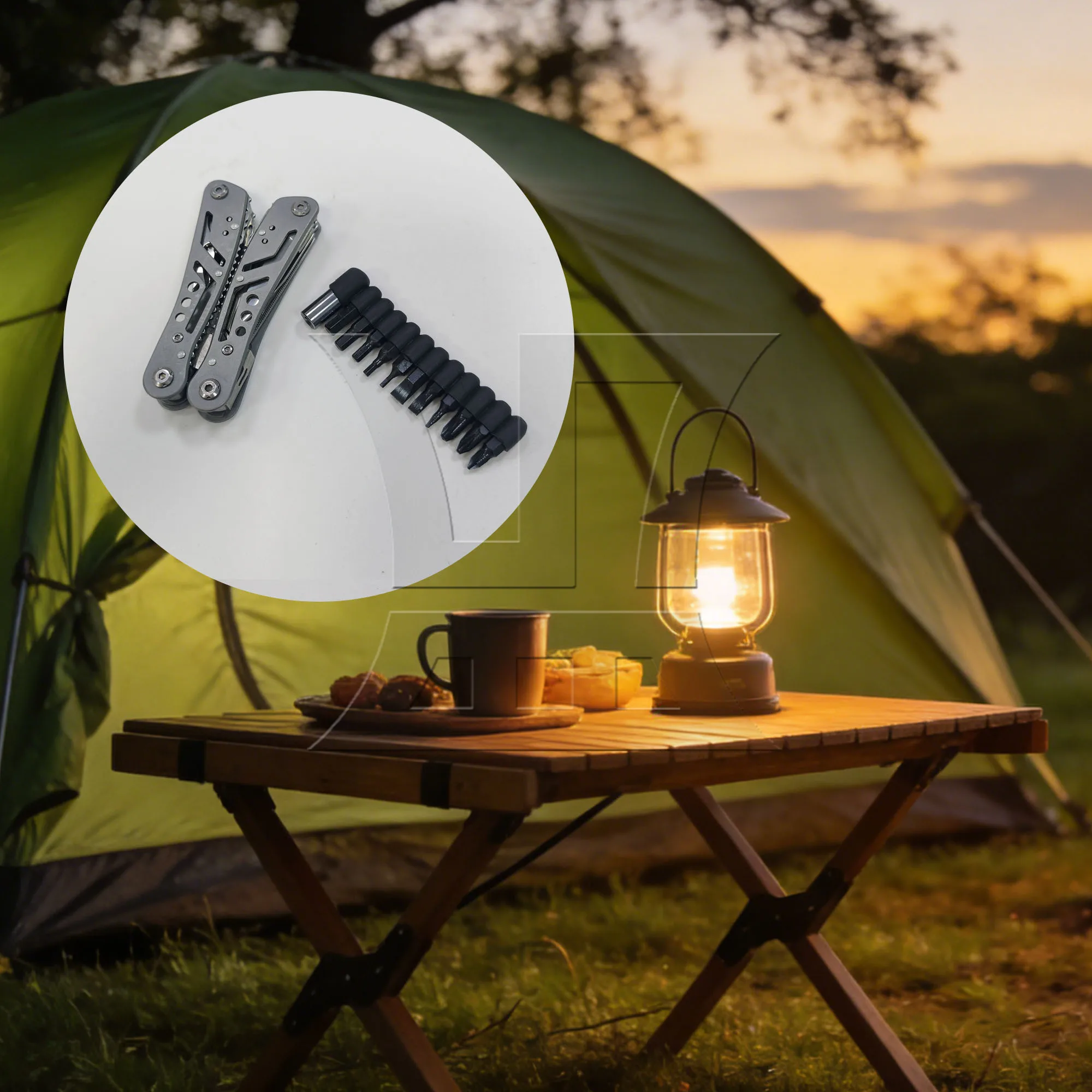 

1pc Folding Tool Pliers Gray Stainless Steel for Repair the Tent