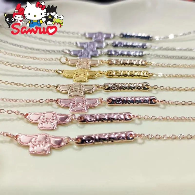 

Sanrio Cinnamorin Bracelet Big-eared Dog Lettering Silver Bracelet Holiday Travel Accessories Ornaments Friend Couple Christmas