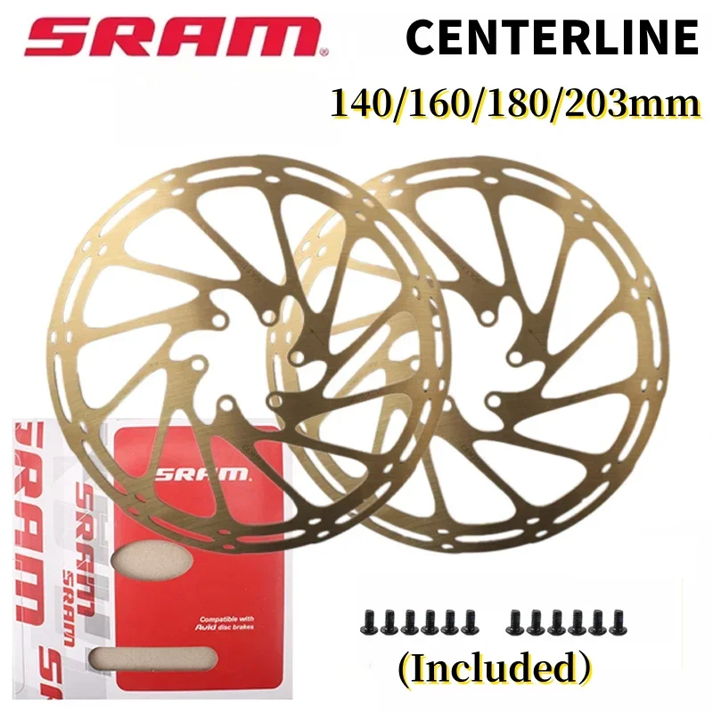 2pcs Sram Avid Bike Brake Rotor Gold 140mm 160mm 180mm 203mm