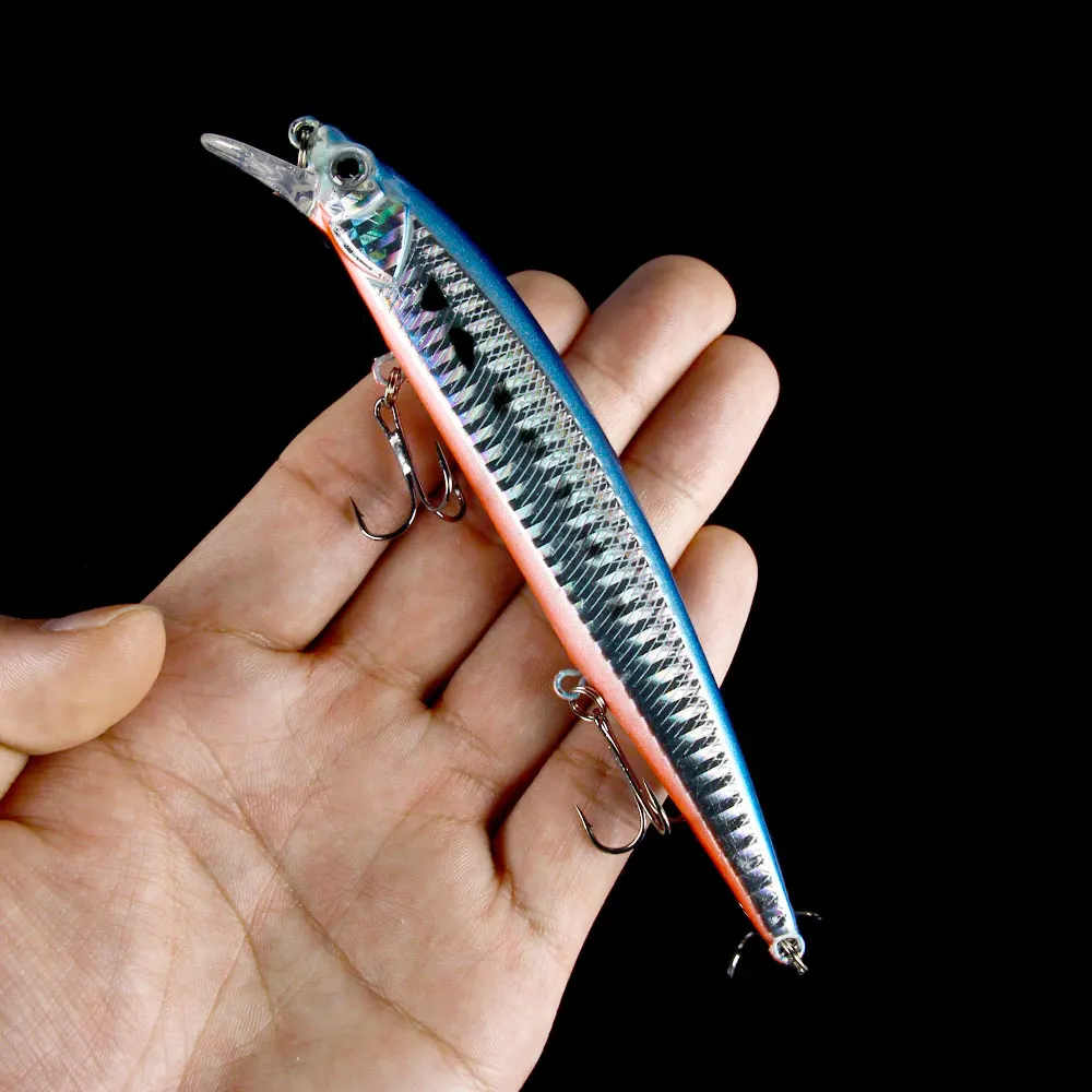 14Cm 18G Minnow Mồi Dụ Cá Nhân Tạo Mồi Bionic 3D Mắt Wobbler Crankbait Bass Cá Chép Pike Câu Cá