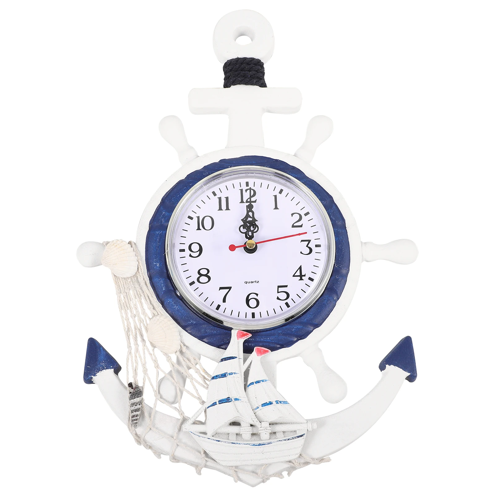 

Pcs Wooden Plastic Wall Clock Anchor Creative Boat Hanging Home Bedroom Living Room Gifts Mirror Surface Ship Decorative Clocks