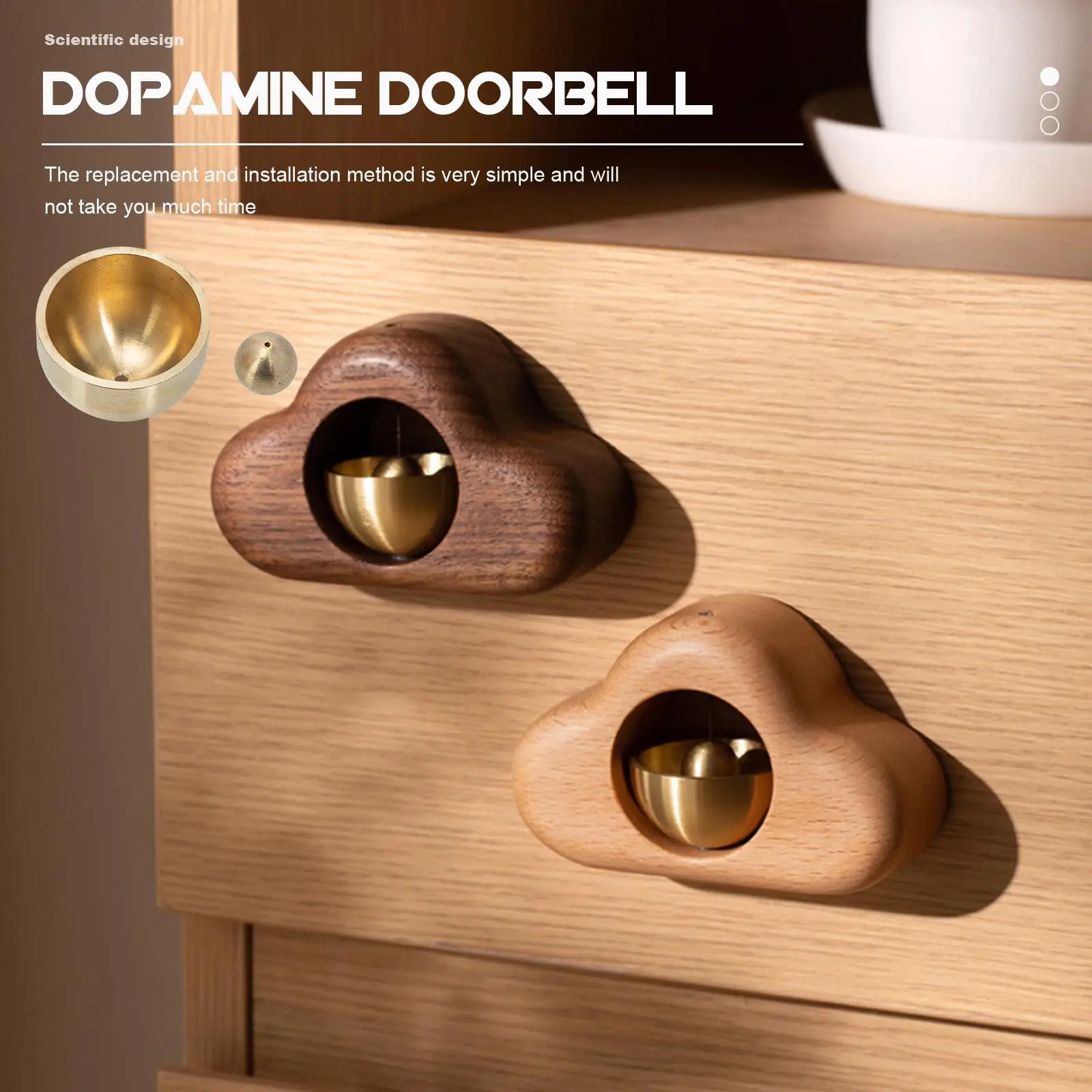 Bell Dopamine Doorbell Christmas Decoration Accessory for Refrigerator Bells Copper