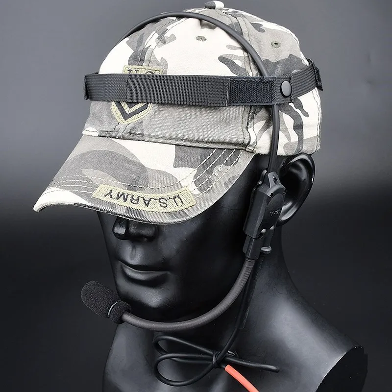 

WADSN Tactical Bone Conduction Earphone With Microphone Signal MH180-V Headset Airsoft Headphones Speaker 7.0 plug PTT