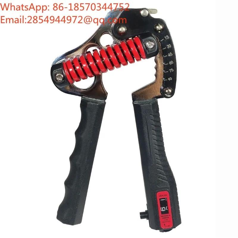 Adjustable Grip Strengthener, 90kg Mechanical Counting Metal Body with Soft Rubber Handle, Climbing Netball Ball
