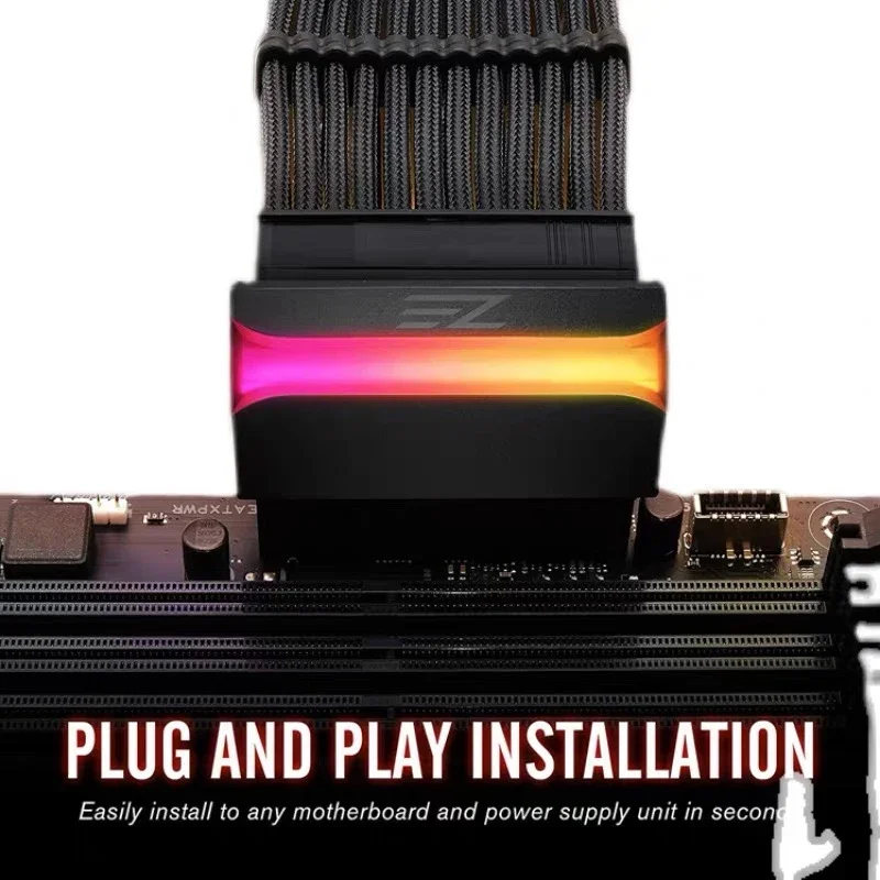 

24pin Adapter ATX Motherboard Power Supply 24P To 90 Degree Power Adapter DIY Computer Accessories Illuminated ARGB