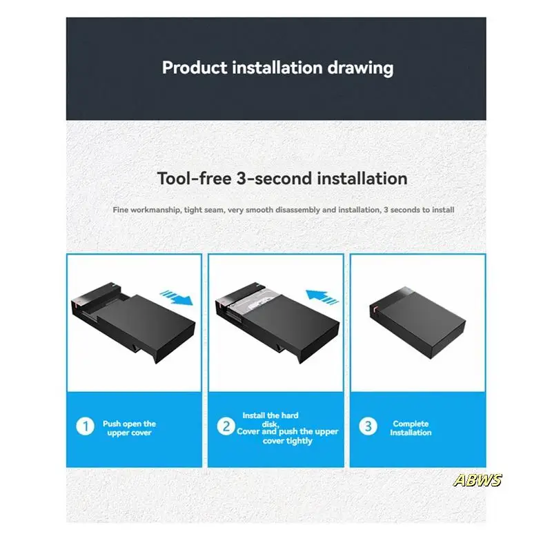 

2 шт. 3,5-дюймовый корпус для жесткого диска SATA-USB 3.0 — корпус внешнего жесткого диска, передача данных, жесткий диск для ПК и ноутбука, вилка европейского стандарта
