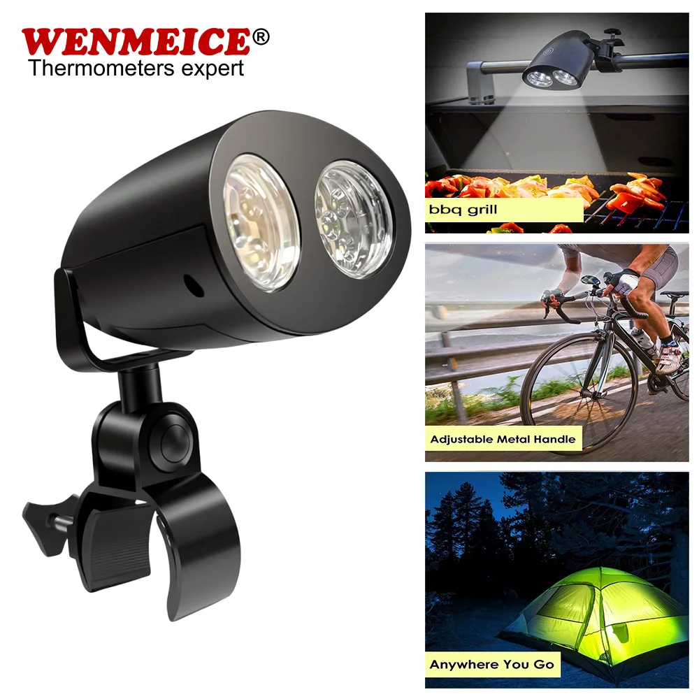 

Double Head Grill Lights Heat Resistant Multifunctional Night Fishing LED Lamp For BBQ Super-Bright Flexible Portable Rotatable