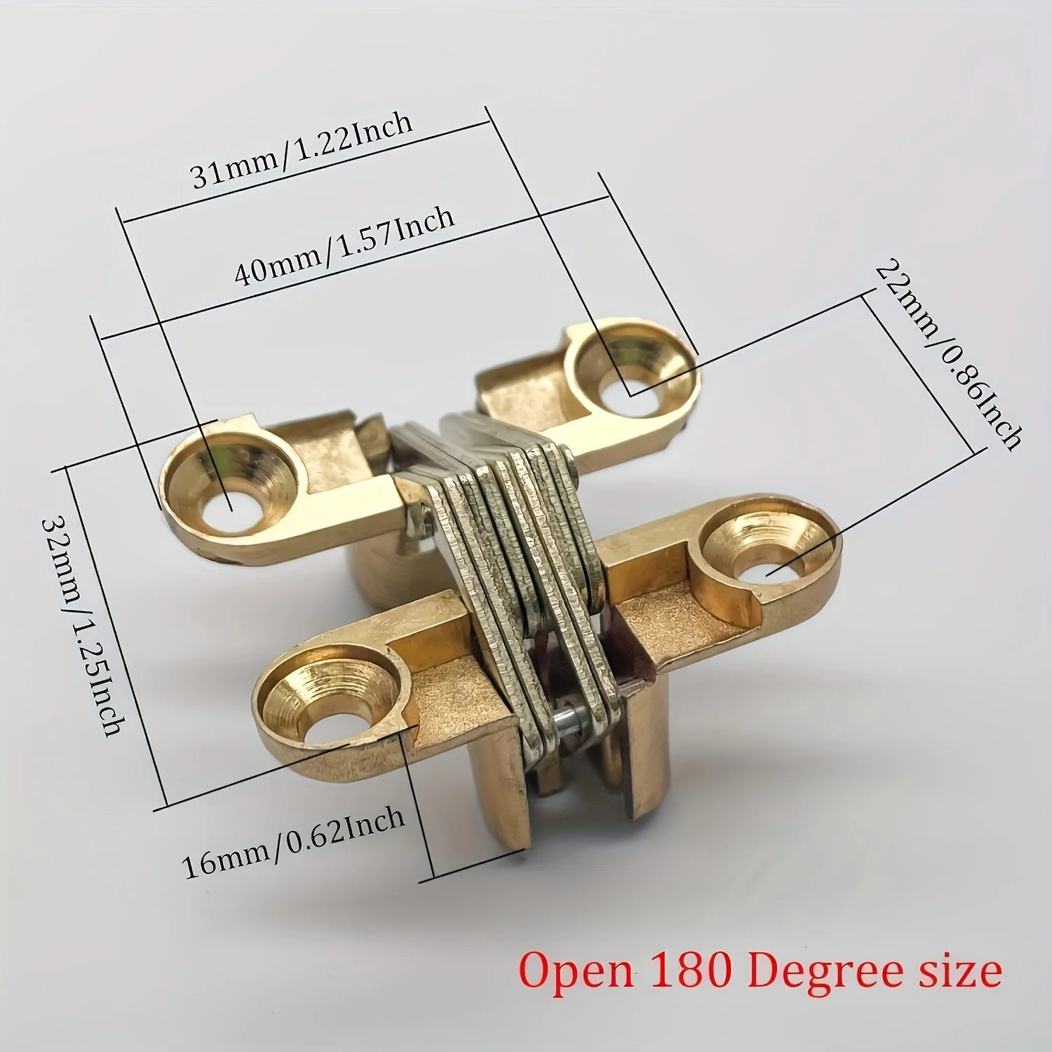 4Pcs/6PCS Hidden Door Hinges with Screws, Mortise Installation, Invisible Cross Door Hinges for Folding Doors and Wooden Doors