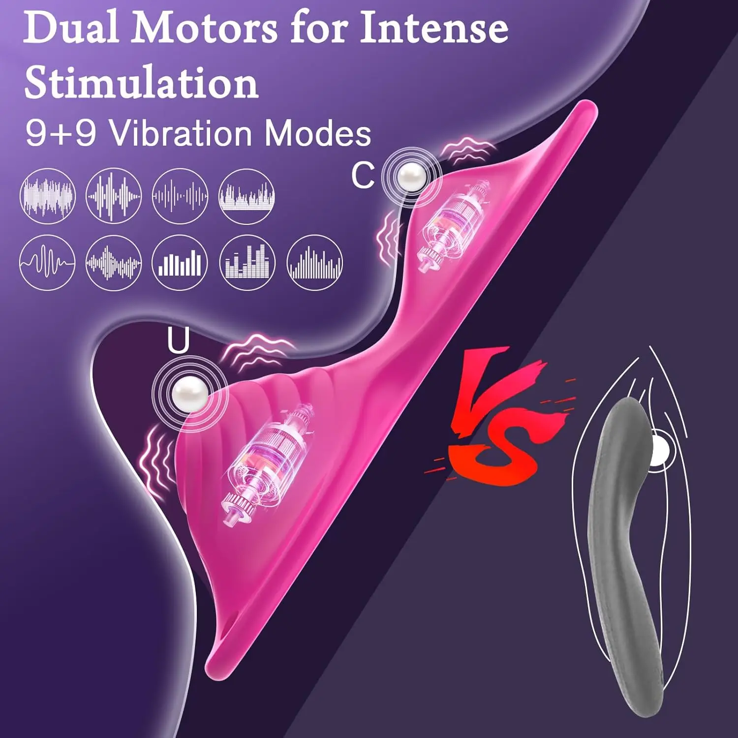 App dapat dipakai celana dalam alat getar Dual Motor Butterfly Vibrator 9 Mode bergetar klitator Stimulator Dildo pijat dewasa wanita mainan seks