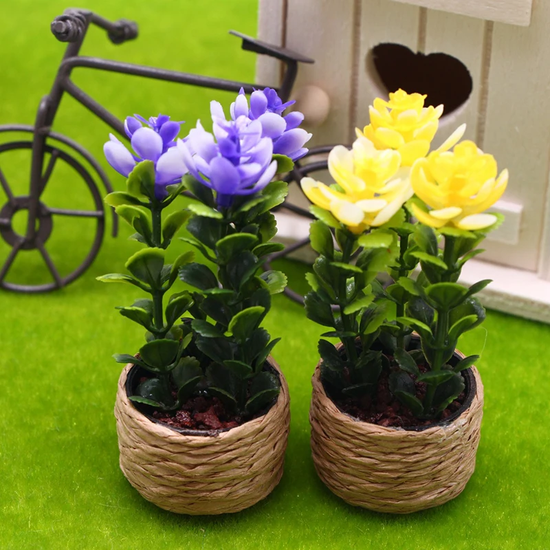 

1/12 Dollhouse Simulation Mini Flower Potted Model Doll Potted Plants Home Decoration Micro Landscape Garden Bonsai Ornament