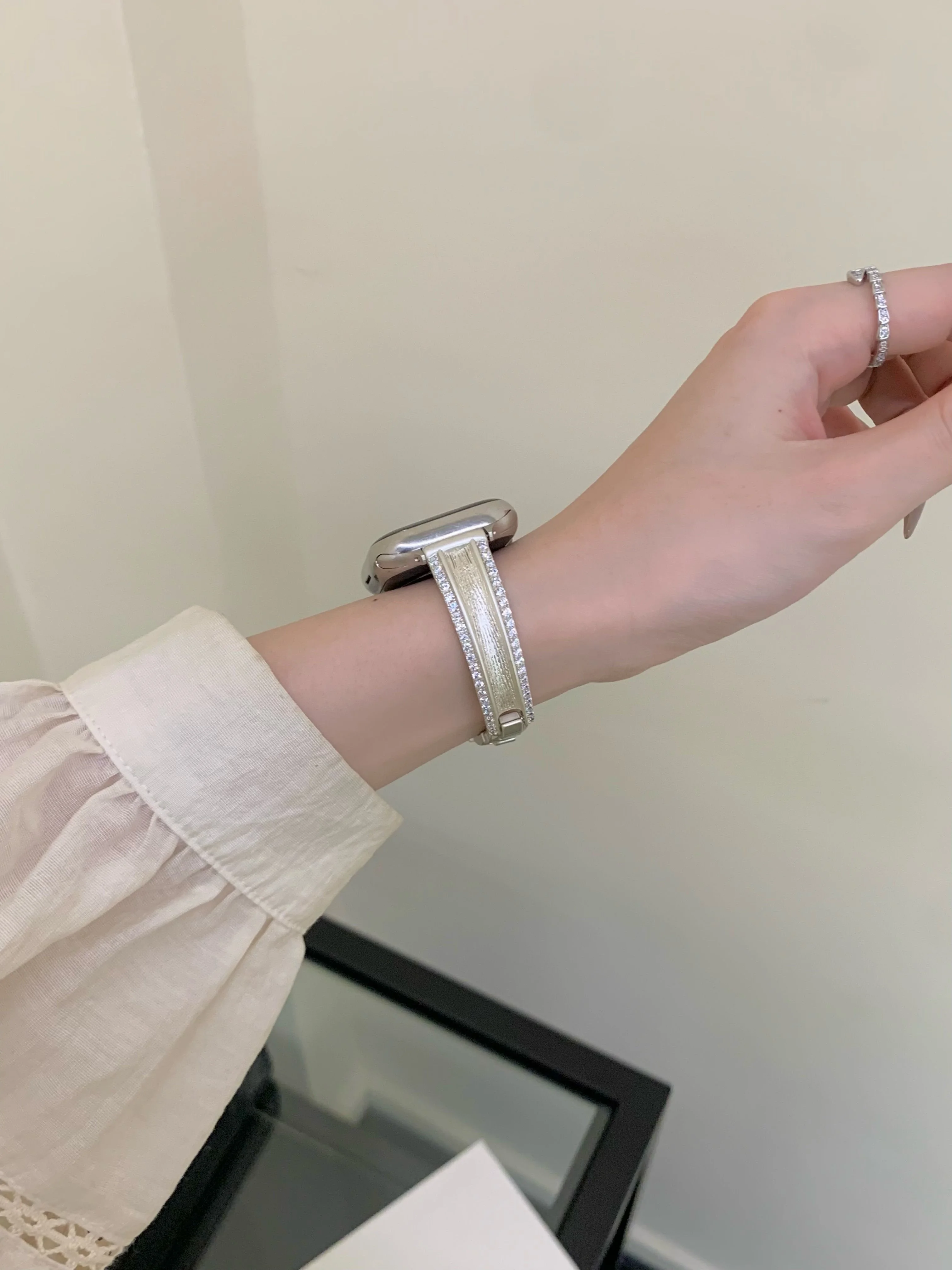 متوافق مع حزام iWatch 38 مم 40 مم 41 مم 42 مم 44 مم 45 مم 49 مم حزام معدني من الماس المتلألئ #6