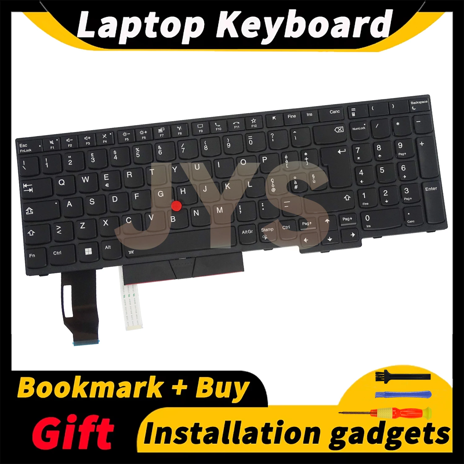 

Italian layout keyboards internal For Lenovo ThinkPad T15 Gen1 Gen2/P15S Gen1 Gen2 laptop keyboard with backlit 5N20V78923 Black