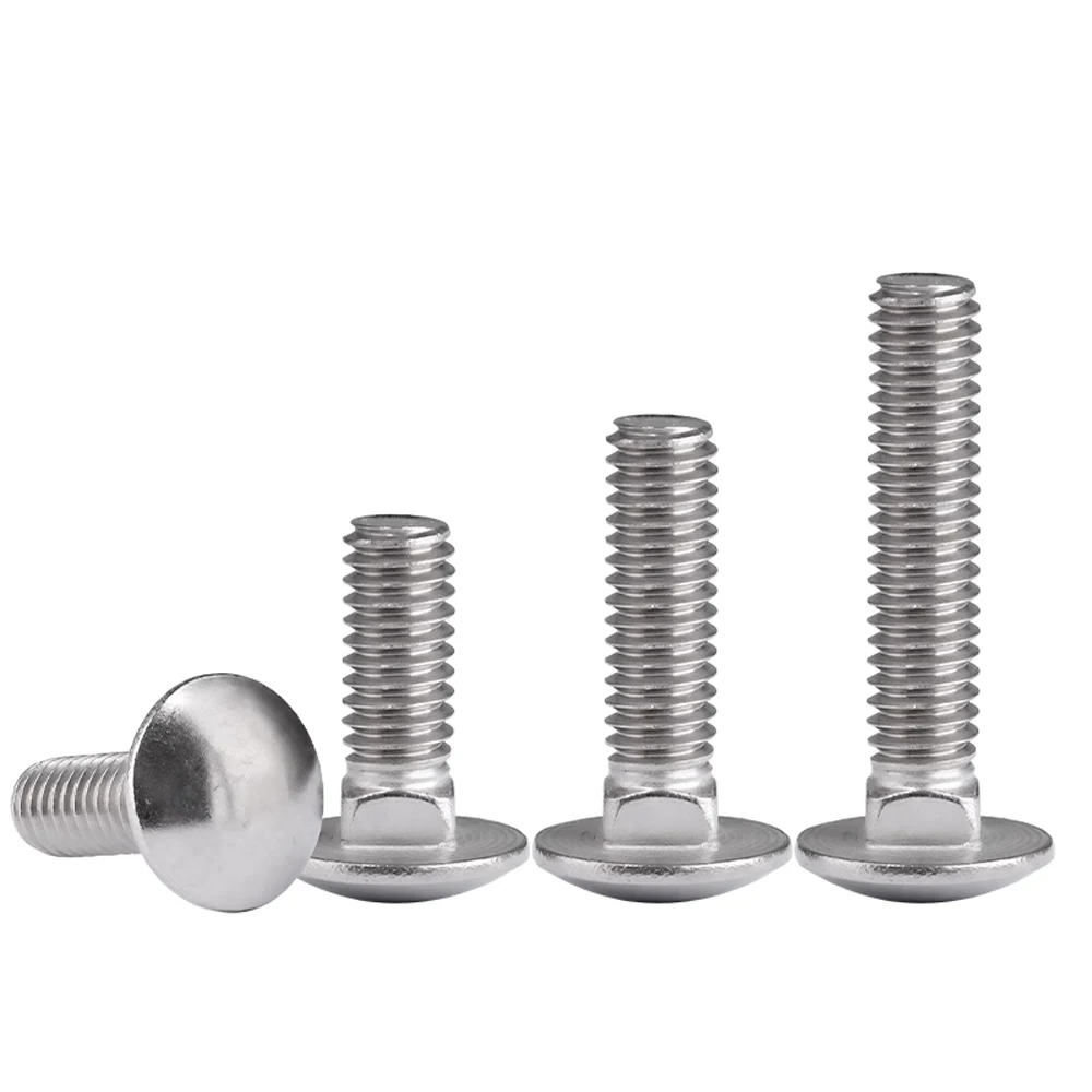 1/4-20 5/16-18 3/8-16 1/2-13 UNC A2-70 SUS304 الفولاذ المقاوم للصدأ الفطر رئيس ساحة الرقبة النقل مسامير مدرب البراغي DIN603 #3