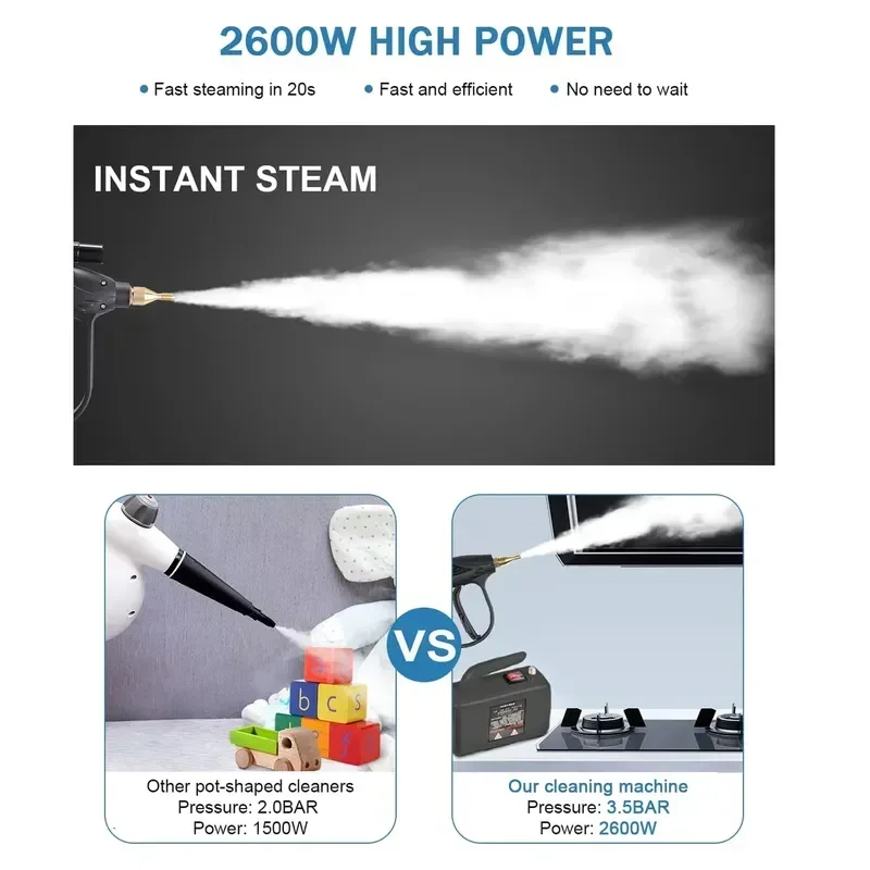 220V 110V Steam Cleaner High Pressure Handheld Cleaning Machine for Home Kitchen Air Conditioner Steamer Cleaner for Car Auto