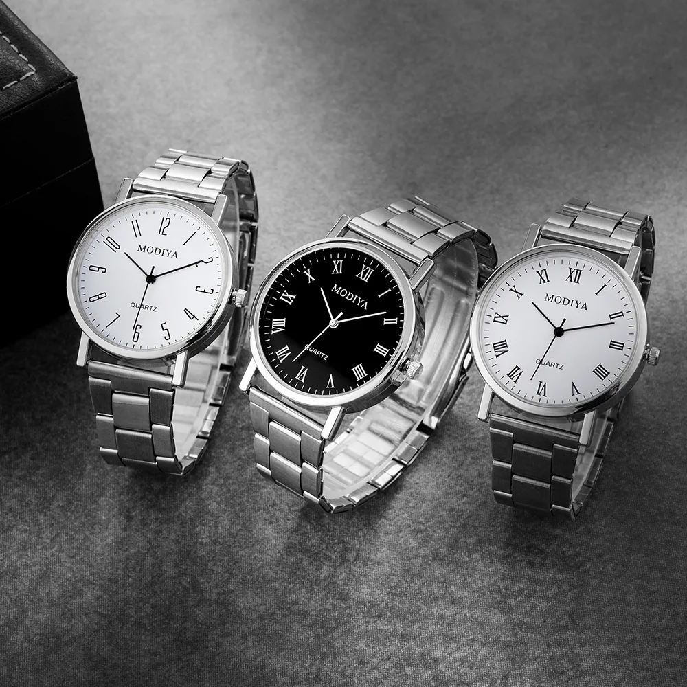 Montre à quartz décontractée à cadran numérique pour hommes, montres à ceinture en maille d'acier, montres-bracelets d'affaires rondes, horloge de luxe pour garçons