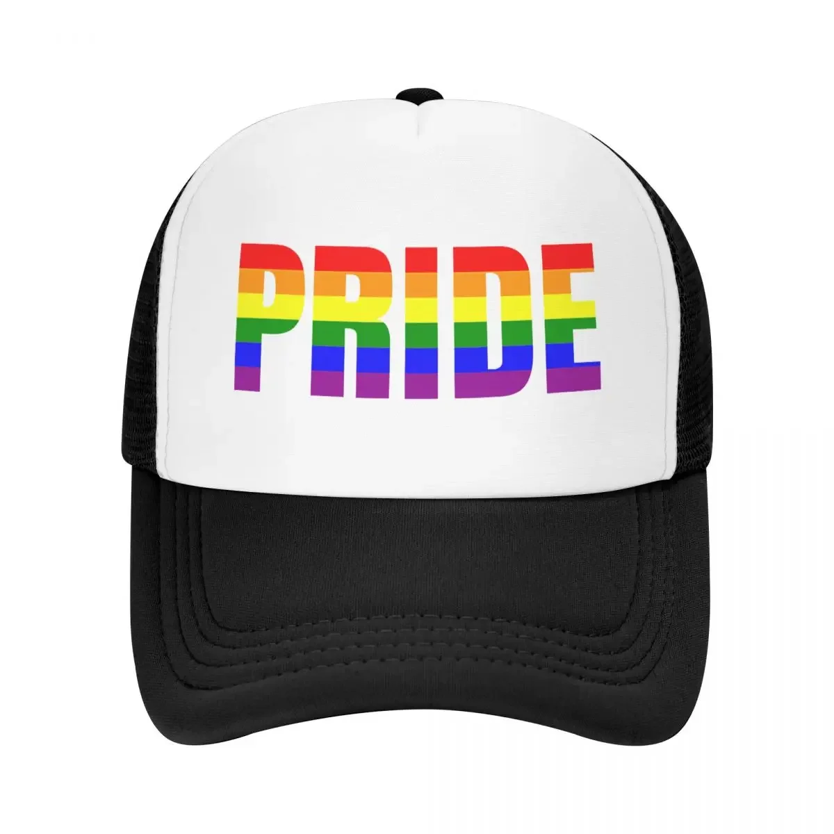 

Custom Rainbow LGBT Pride Baseball Cap for Women Men Breathable Gay Lesbian Trucker Hat Sun Protection Snapback Trucker Cap
