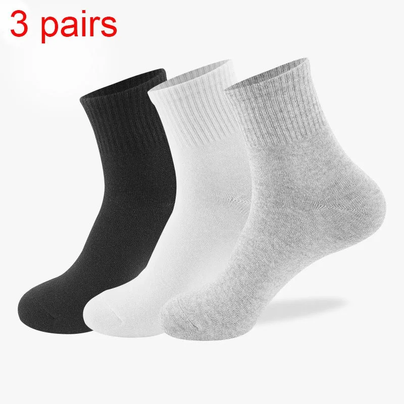 

Socks 3 Pairs Of Simple And Fashionable Solid Color Basketball Sports Socks Breathable Sweat-absorbing Men's In Tube Socks CZ111