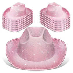 Halloween Party Pink Gold Denim Pink EVA Composite Cowboy Hat Halloween Glitter Cowboy Hat