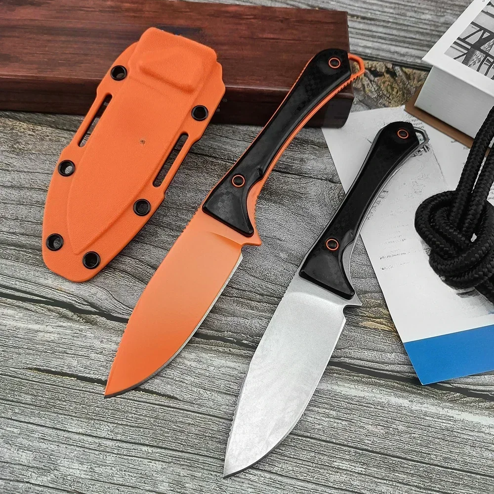 

BM 15201 Tactical Survival Fixed Blade Knife D2 Drop Point Blade Nylon Fiber Handle Outdoor Self Defense Knife EDC Camping Tools