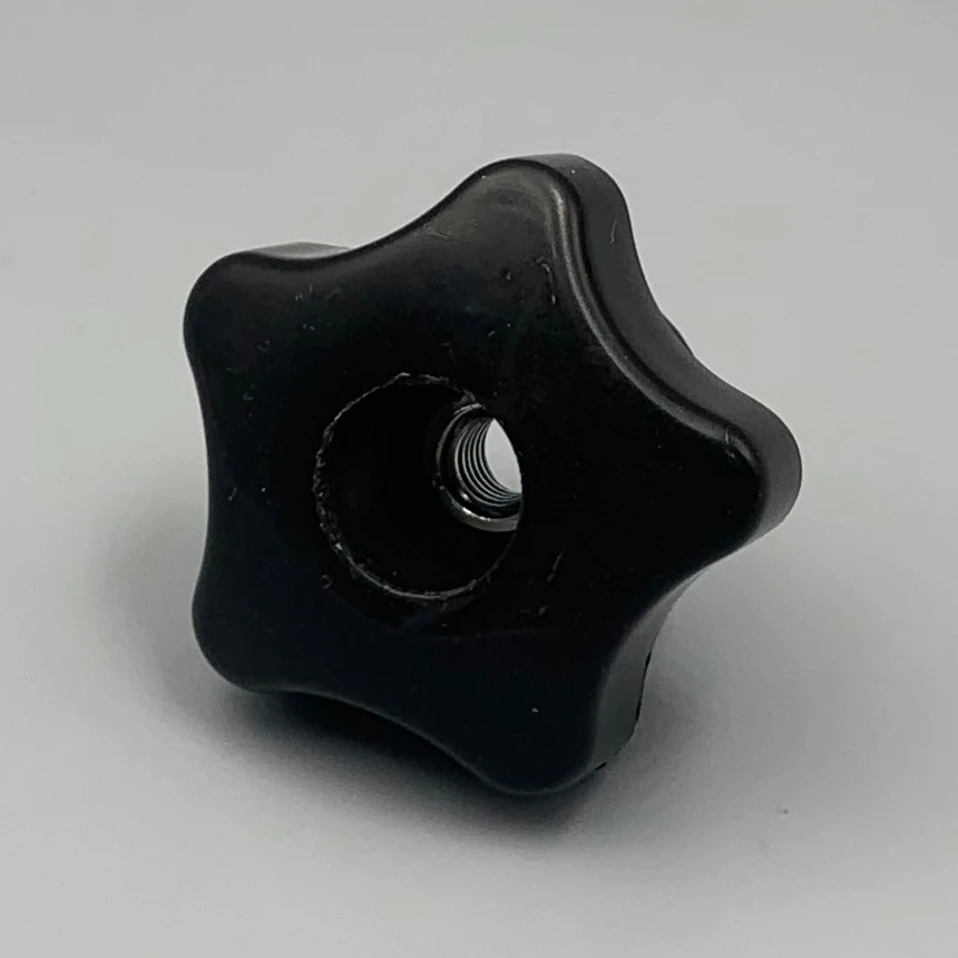 M5 M6 M8 M10 M12 M16 Female Thread 25mm 30mm 40mm 50mm 65mm Head Diameter 5 Star Through Hole Clamping Grip Handle Knob Nut
