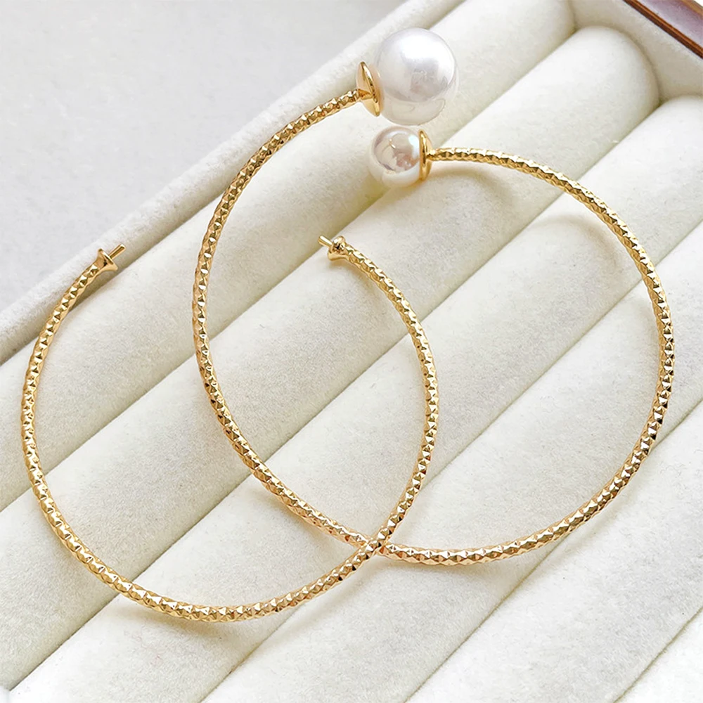 2 Pieces Brass Coated Gold Bracelet Ring with Thin Support DIY Jewelry Making Baroque Semi-finished Product Accessories