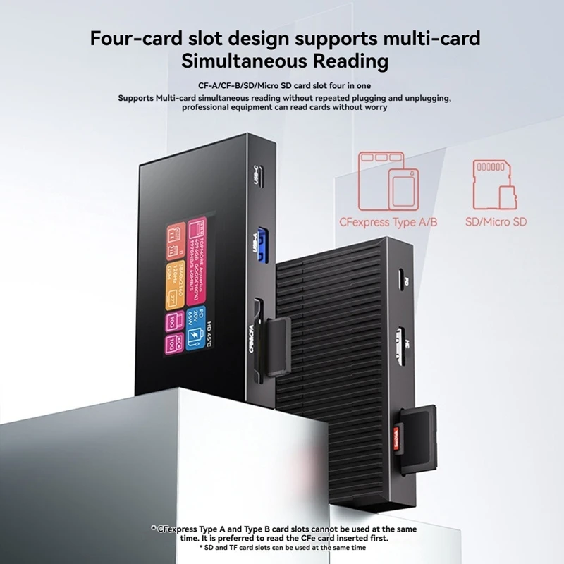 8-In-One Smart Hub With Touch Screen Cfexpress Type A/Type B 4K 120Hz Display 10Gbps 100W PD For Camera/Phones