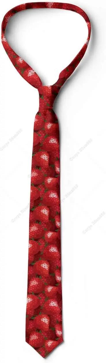 Strawberry Fruits Print Pattern Multicolor Modern Men's Tie One Size Gifts for Women