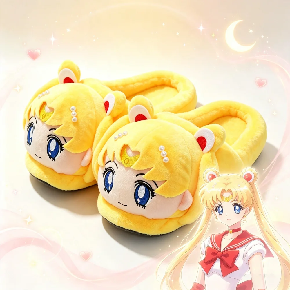 Sailor Moon anime slippers. Moon Prism home cotton shoes, perfect accessory for the 2D world