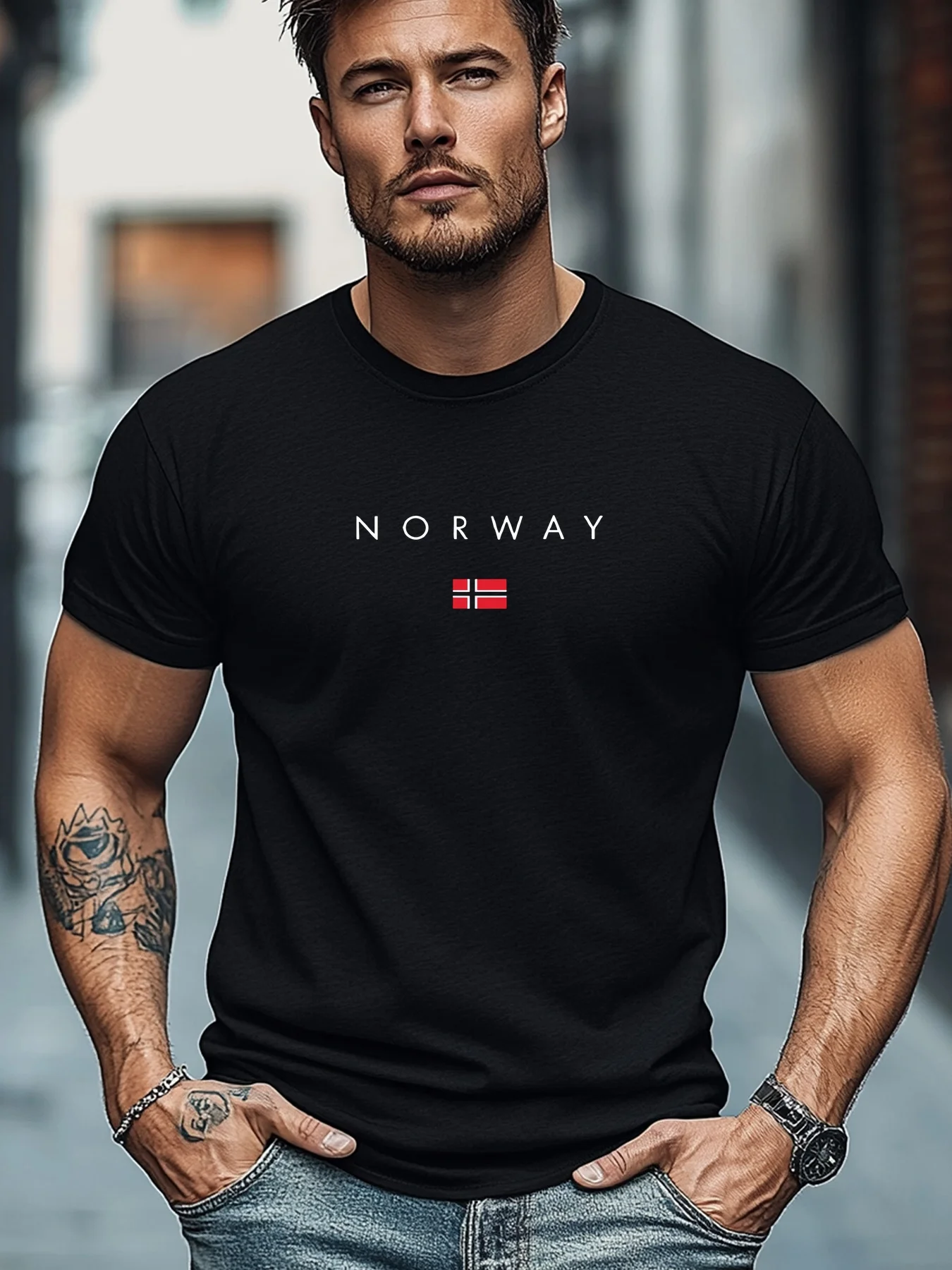 Bandeira noruega impressão 100% algodão na moda das mulheres dos homens camiseta verão outono diário esportes ao ar livre casual solto rua manga curta
