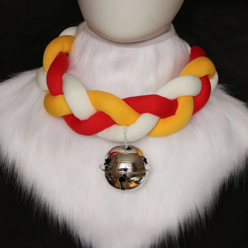 فروي Fursuit لطيف المختنق قلادة حفلة عيد الميلاد الحيوان تأثيري الدعامة المختنق حبل جرس طوق ل Fursuit جرس ملون