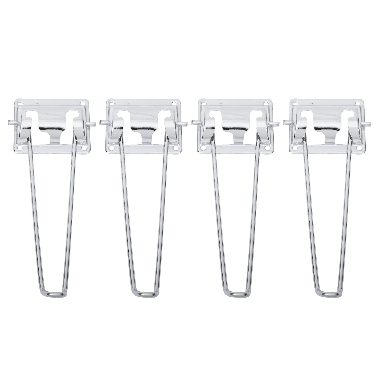 4 Pcs Metal Folding Table Feet Legs Adjustable Height Short  Wooden Folding Table Feet Furniture-legs Silver Coffee for Computer