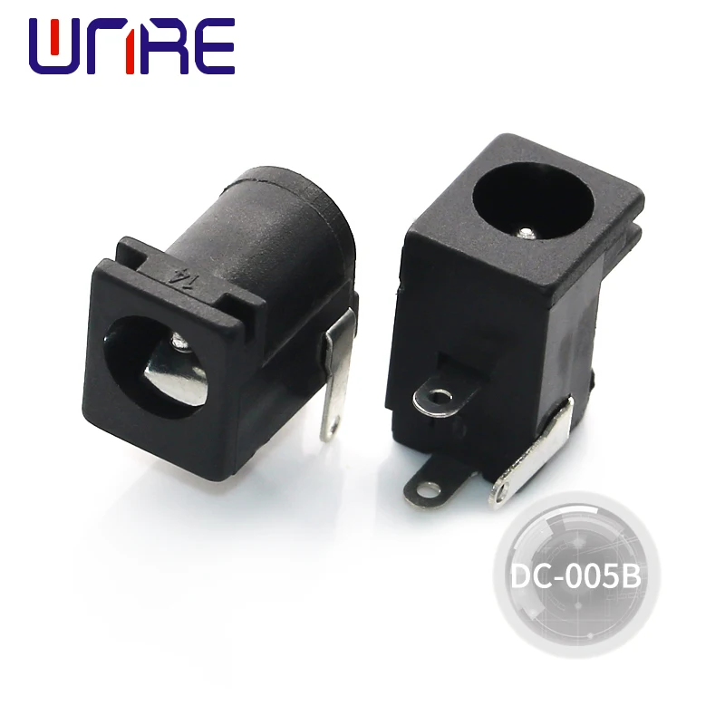 DC-005B DC Power Socket Black DIP Female Interface Connector High-Temperature Resistant Equipment Charging Port Adapter 10Pcs