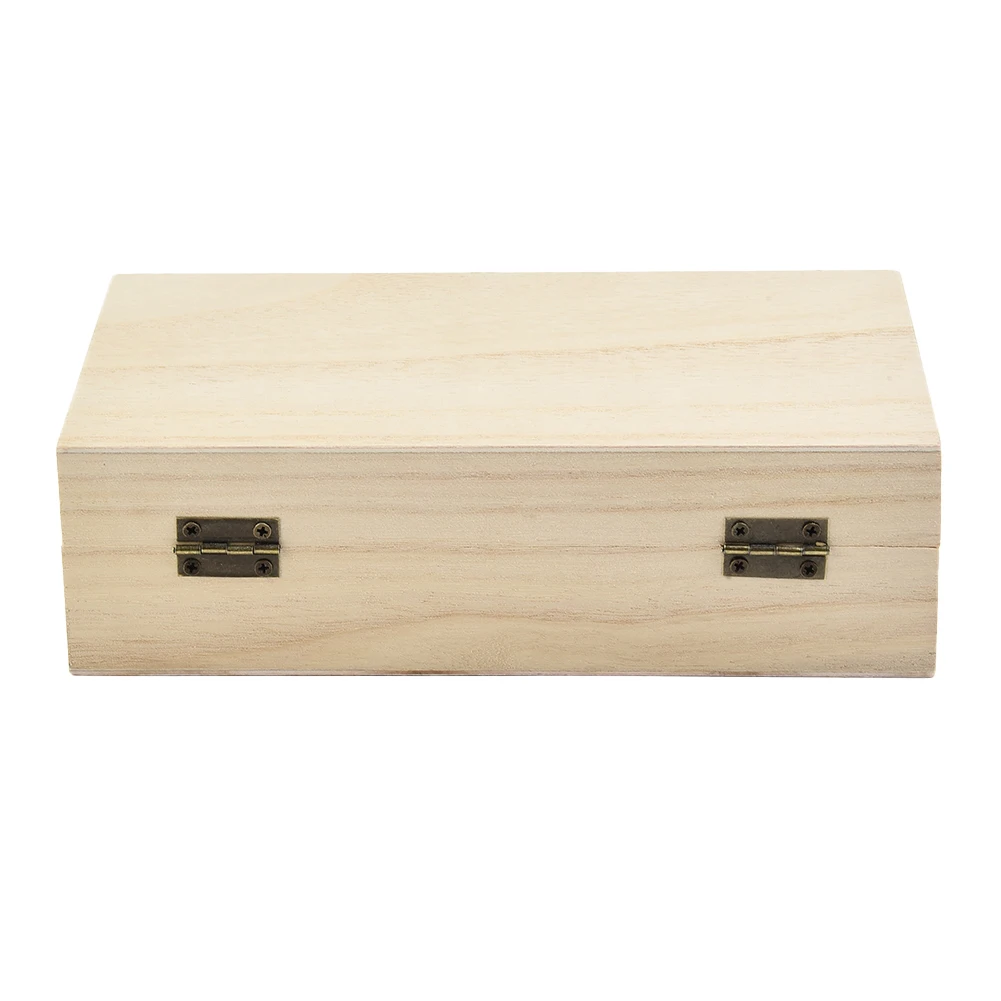 Rectangular Wooden Storage Box Retro Buckle Wooden Box Clamshell Wooden Gift Box For Jewelry Necklace Bracelet Rings Packing Box