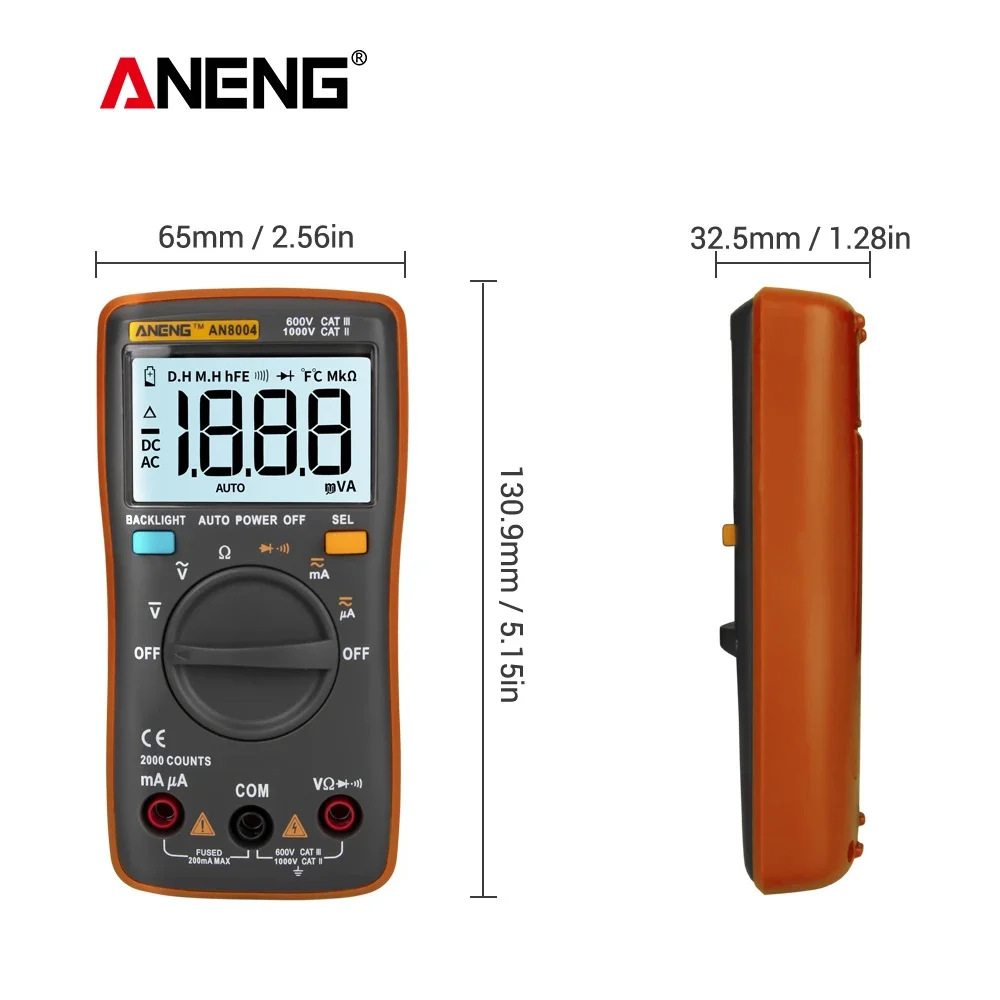 ANENG AN8004 1999 Counts Multimetro Digital Auto Intelligent Anti-burn Multimeter Maintenance Electrician Multimeter Meter Tools