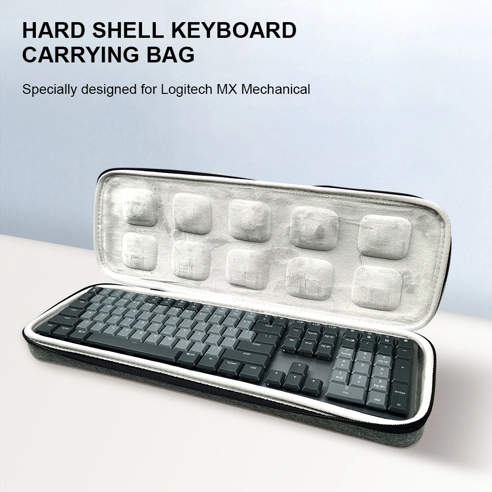 For Logitech MX Mechanical Mini/MX Mechanical Wireless Keyboard Storage Bags Hard Shell Carry Case Double Zipper Waterproof Box